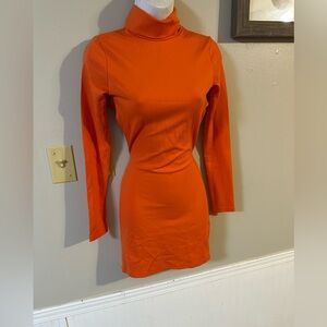 Edikted Vibrant Orange Long Sleeve Dress